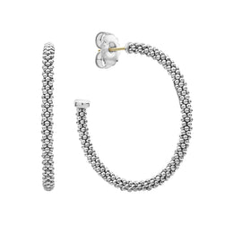 Large Caviar Hoop Earrings