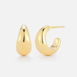 14k Gold Dome Huggie Earrings