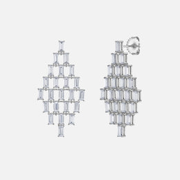 Baguette Diamond Chandelier Drop Earrings