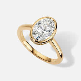 18k Yellow Gold Bezel Semi-Mount With Hidden Halo