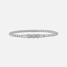 Tresore Triple Heart Gold Beaded Stretch Bracelet