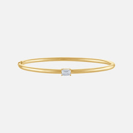 Emerald-Cut Diamond Center Bangle Bracelet