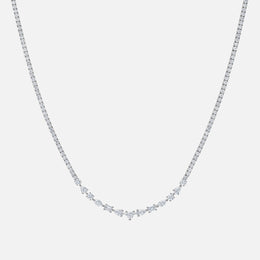 Mixed-Shaped Diamond Tennis Necklace