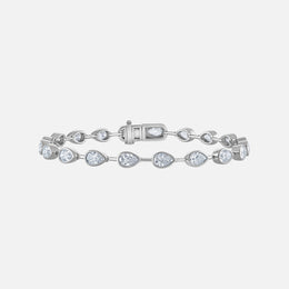 Bezel-Set Pear-Shaped Diamond Bar Bracelet