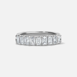 Emerald-Cut Diamond White Gold Band