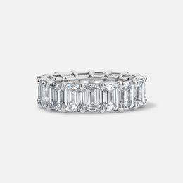 Platinum Emerald-Shape Diamond Eternity Ring