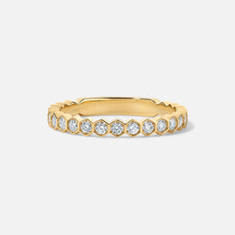 Honeycomb Bezel-Set Diamond Ring