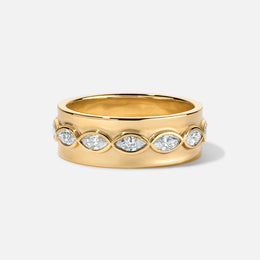 Marquise-Diamond Wide Eternity Band