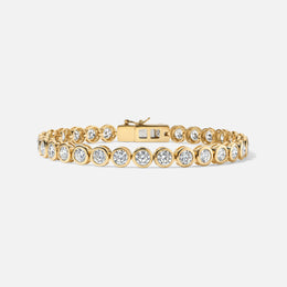Bezel-Set Round Diamond Tennis Bracelet