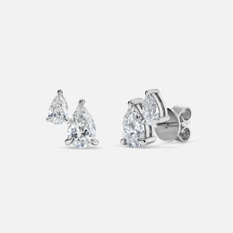 Double Pear-Shaped Diamond Stud Earrings