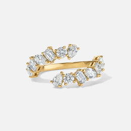 Open Bypass Mixed-Cut Diamond Ring
