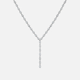 Bezel-Set Marquise-Diamond Lariat Necklace