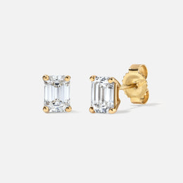 Emerald-Cut Diamond Studs