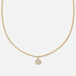 Bezel-Set Oval-Cut Diamond Necklace