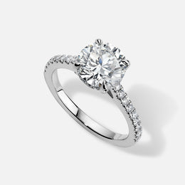 18k White Gold Accent Cathedral Full Semi-Mount