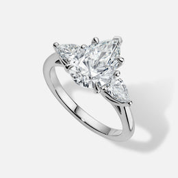 18k White Gold Semi-Mount With Pear-Shaped Diamonds