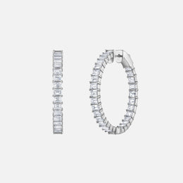 Baguette Diamond Hoops