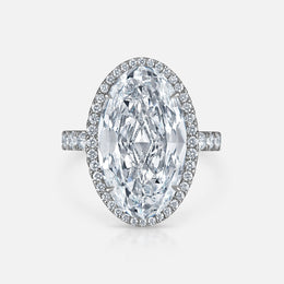 Oval Engagement Ring in Halo Pave Setting