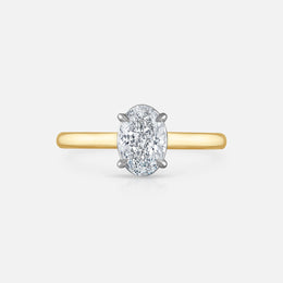 Oval-Cut Natural Diamond Engagement Ring in Signature Solitaire Setting