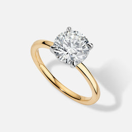 18k Yellow and White Gold Solitaire Classic Round Semi-Mount