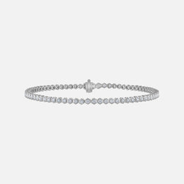 Honeycomb White Gold Tennis Bracelet