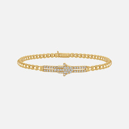 Tresore Beaded Stretch Bracelet with Sliding Hamsa