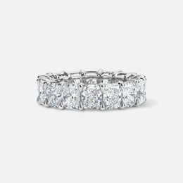 Platinum Radiant-Cut Diamond Eternity Wedding Band