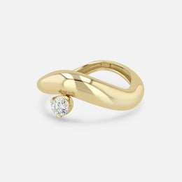 Diamond Gold Wave Ring