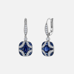 Argyle Small Drop Earrings With Sapphires and Diamonds