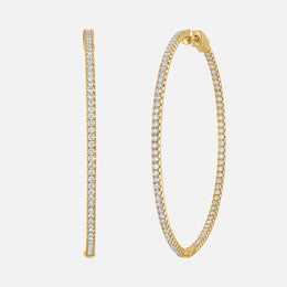 Large Pave Diamond Hoops