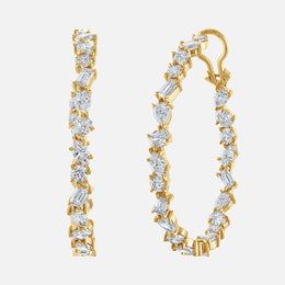 Large Mixed-Shape Diamond Inside-Out Hoops