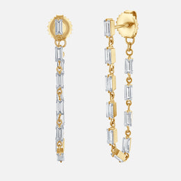 Baguette Diamond Droplet Earrings