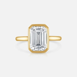 Emerald-Cut Diamond in Bezel Setting