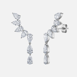 Pear-Shape Diamond Ear Crawlers