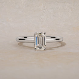 Platinum Emerald Diamond Engagement Ring