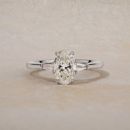 Platinum Three-Stone Oval Engagement Ring