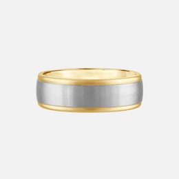 Two-Toned Men’s Wedding Band With Brushed Center