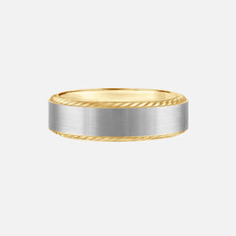 Two-Tone Men’s Wedding Band With Rope Edges