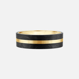 Gold and Black Carbon Fiber Wedding Band