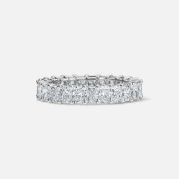 Platinum Radiant Diamond Eternity Wedding Band