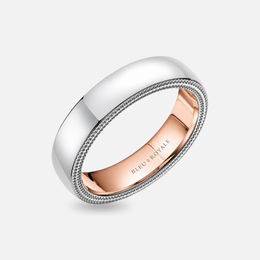 Two Tone Milgrain Wedding Band