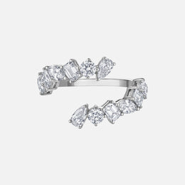 Mixed-Shape Diamond Bypass Ring