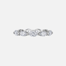 Sideways Marquise Diamond Eternity Wedding Band