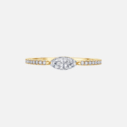 Marquise Diamond Center Pave Stacking Ring