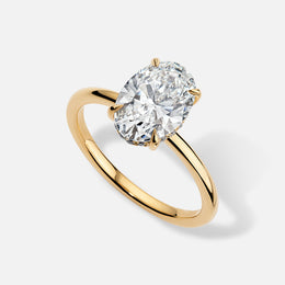 Solitaire Classic Semi-Mount for Oval Diamond With Round Diamond Accents