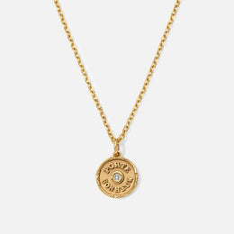 Small Porte Bonheur Single Diamond Pendant