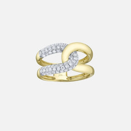 Gold Interlocking Diamond Ring