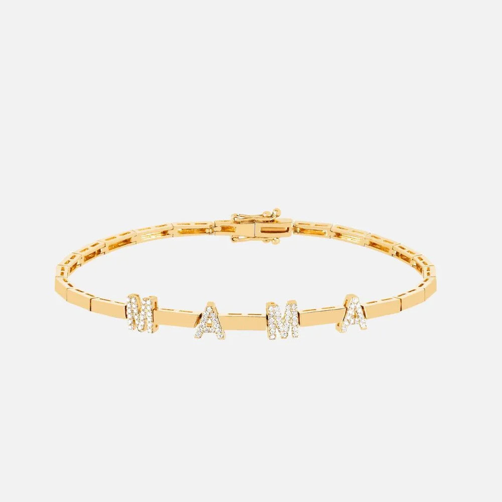 Diamond MAMA Bracelet in Gold | Razny Jewelers