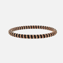 Rose Gold Gio Black Nautical Cord Stretch Bracelet