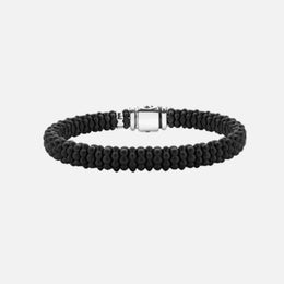 Black Caviar Matte Ceramic Beaded Bracelet, 9 mm